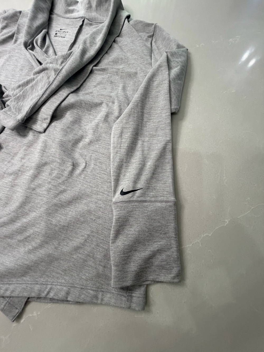 Nike Yoga Collection Open Front Draped Cardigan Top Atmosphere Grey S - Picture 7 of 12